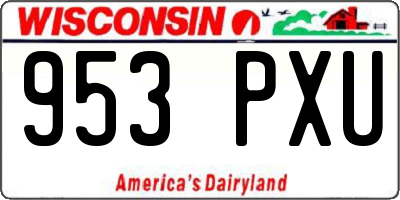 WI license plate 953PXU