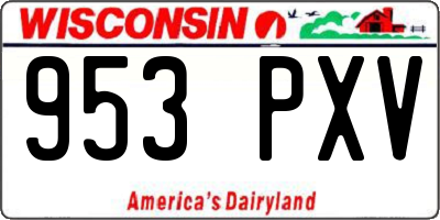 WI license plate 953PXV