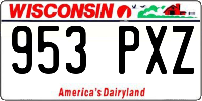 WI license plate 953PXZ