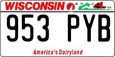 WI license plate 953PYB