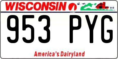 WI license plate 953PYG