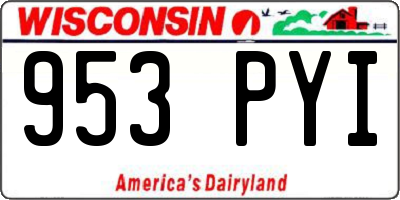 WI license plate 953PYI