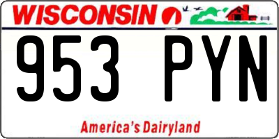 WI license plate 953PYN