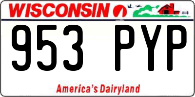 WI license plate 953PYP
