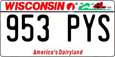 WI license plate 953PYS
