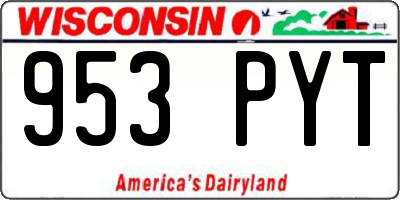 WI license plate 953PYT