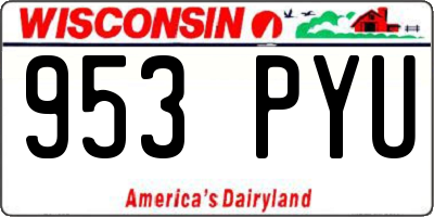 WI license plate 953PYU
