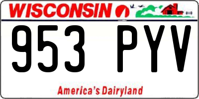 WI license plate 953PYV