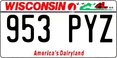 WI license plate 953PYZ