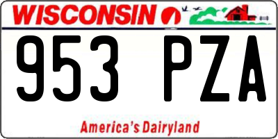 WI license plate 953PZA