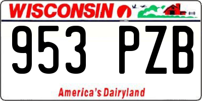 WI license plate 953PZB
