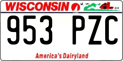 WI license plate 953PZC