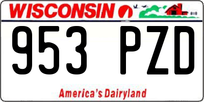 WI license plate 953PZD