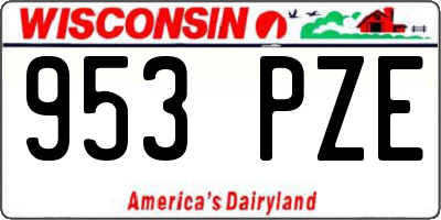 WI license plate 953PZE