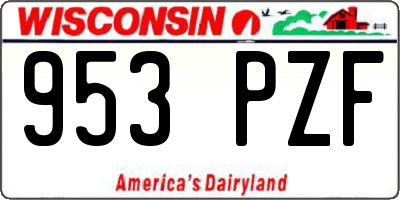 WI license plate 953PZF