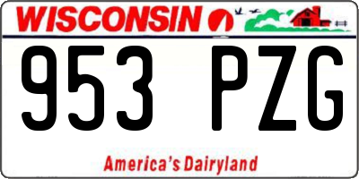 WI license plate 953PZG