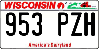 WI license plate 953PZH