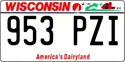 WI license plate 953PZI