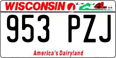 WI license plate 953PZJ