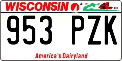 WI license plate 953PZK