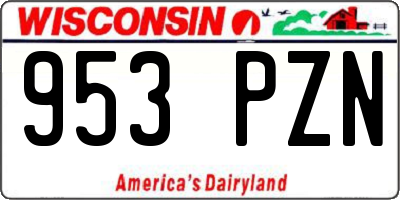 WI license plate 953PZN