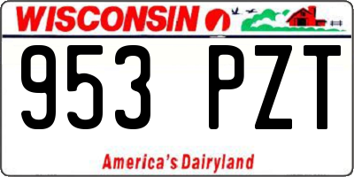 WI license plate 953PZT