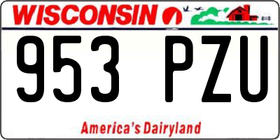 WI license plate 953PZU