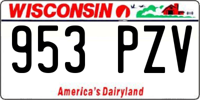 WI license plate 953PZV