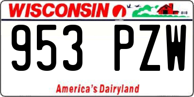 WI license plate 953PZW