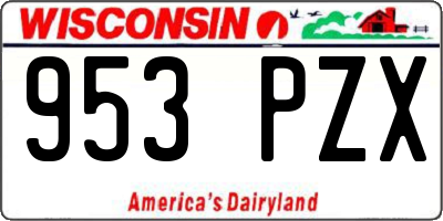 WI license plate 953PZX