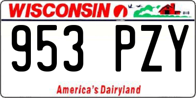 WI license plate 953PZY