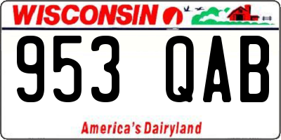 WI license plate 953QAB