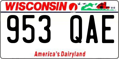 WI license plate 953QAE