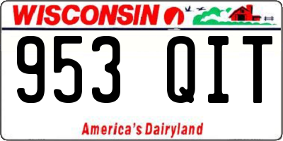 WI license plate 953QIT