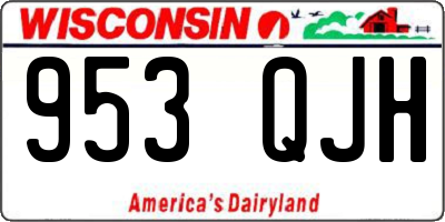 WI license plate 953QJH