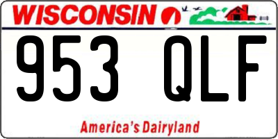 WI license plate 953QLF