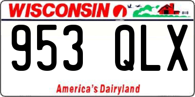 WI license plate 953QLX