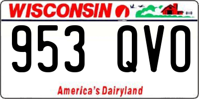 WI license plate 953QVO