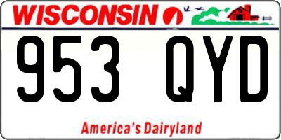 WI license plate 953QYD