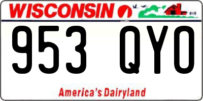 WI license plate 953QYO