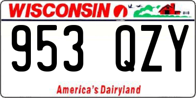 WI license plate 953QZY
