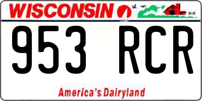 WI license plate 953RCR