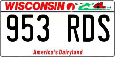 WI license plate 953RDS
