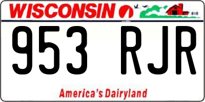WI license plate 953RJR