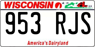 WI license plate 953RJS