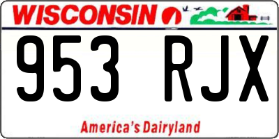 WI license plate 953RJX