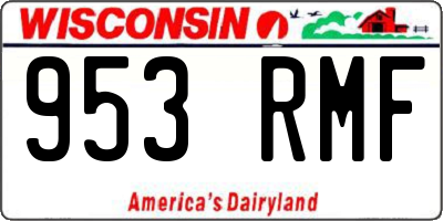 WI license plate 953RMF