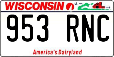 WI license plate 953RNC