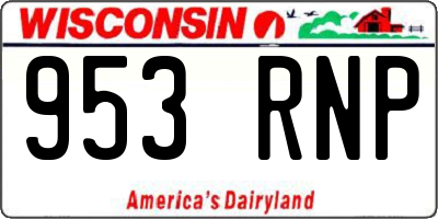 WI license plate 953RNP