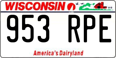 WI license plate 953RPE